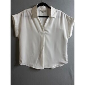 The Line of Style Blouse‎ Women's Extra Large Top Short Sleeve Collared Button